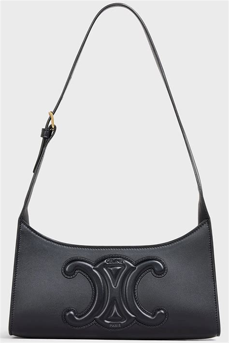 celine cuir triomphe shoulder bag|Celine triomphe bag size comparison.